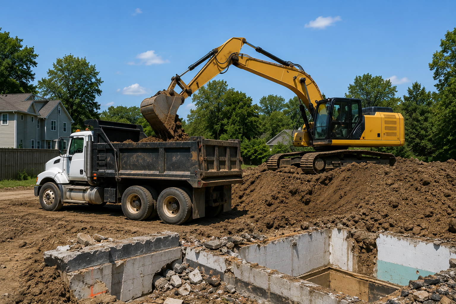 Excavation and demolition, grading