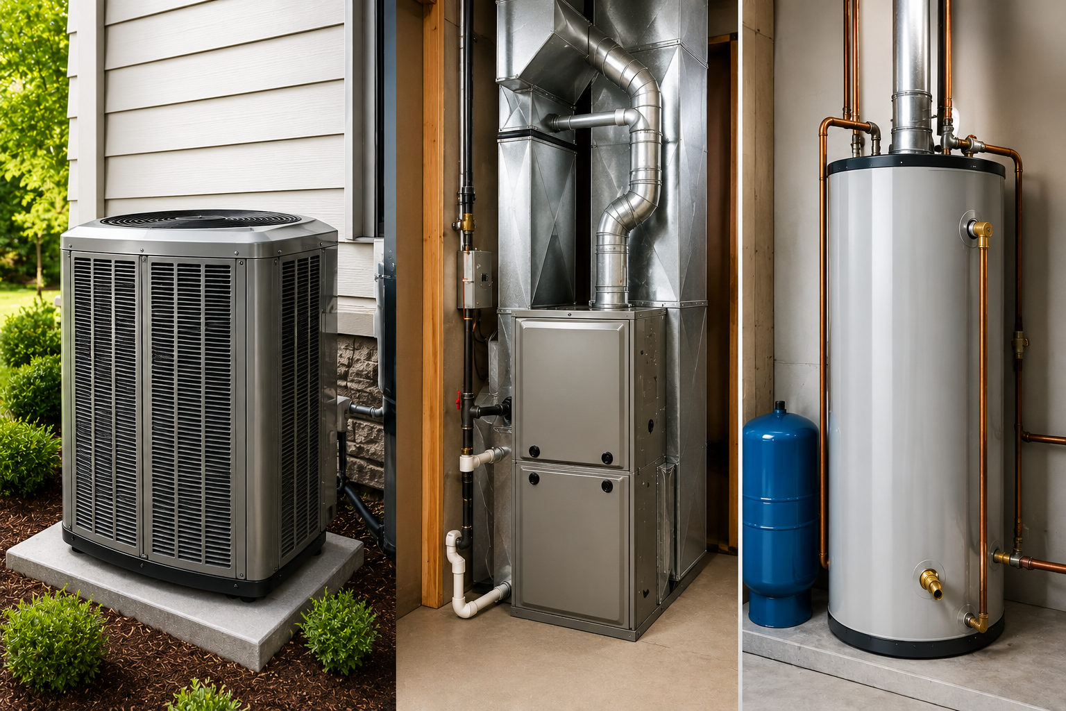 AC & furnace and heat pumps & Water tanks